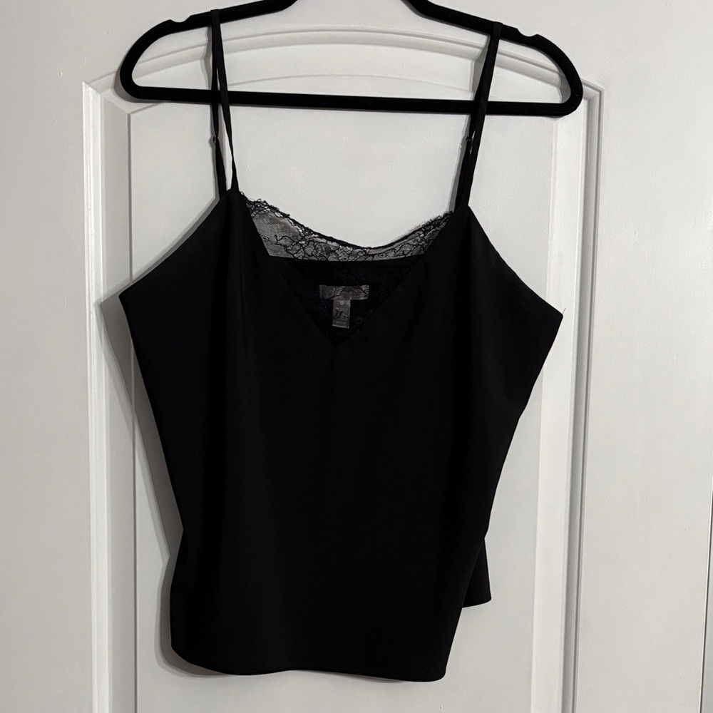 Aqua Black Camisole with Lace Detail